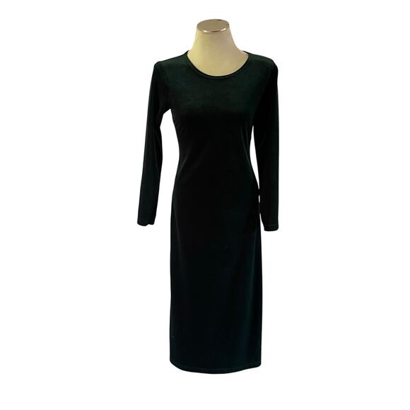 Green Velvet Long Sleeve Maxi Dress Sz M Whimsygoth Forest Fairy Grunge Y2K - Picture 1 of 9